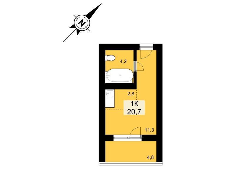 1к-20,7квм_восток_3-7 этаж_ЖК Академгородок_цвет